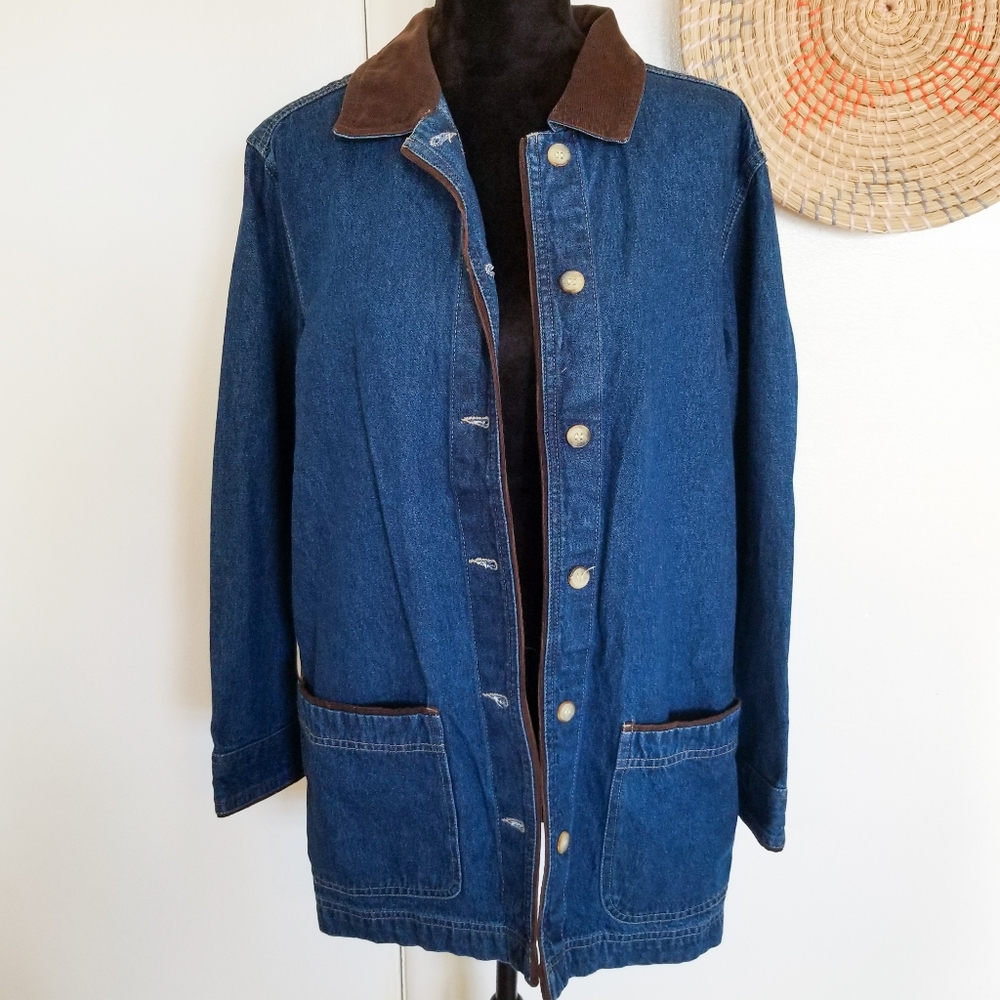 Cabin Creek Denim Corduroy  Oversized Chore Coat